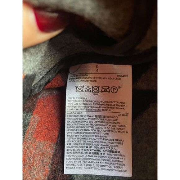 GAP Geometric Recycled Wool Blend Mini Skirt Sz 0 - Picture 6 of 6